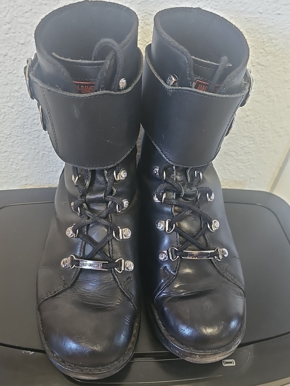 Jeffrey Campbell Combat Boots Black Gold Buckles